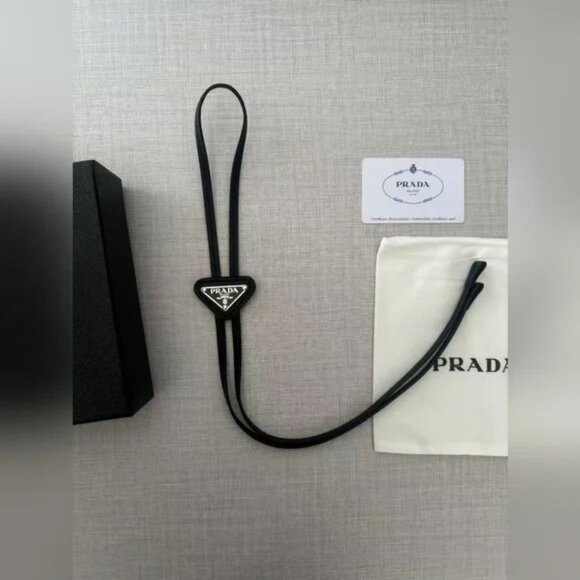 Prada Saffiano Leather Bolo Tie Unisex